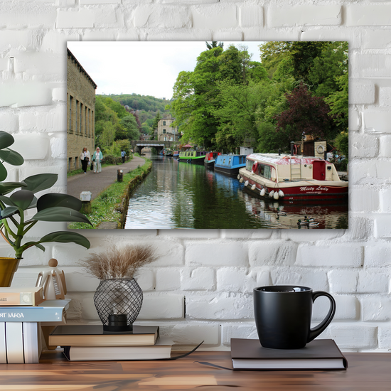 Giclée Mounted Wall Art Prints. Hebden Bridge. The Rochdale Canal. West Yorkshire. England.