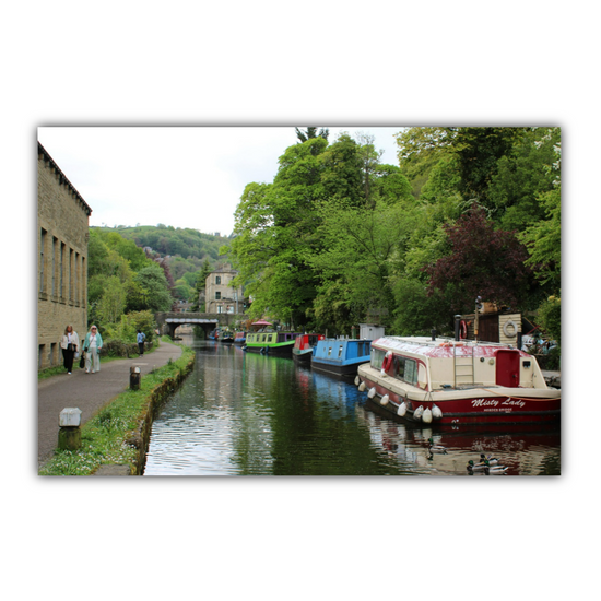 Giclée Mounted Wall Art Prints. Hebden Bridge. The Rochdale Canal. West Yorkshire. England.