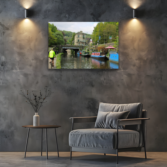 Giclée Mounted Wall Art Prints. Hebden Bridge. The Rochdale Canal. West Yorkshire. England.