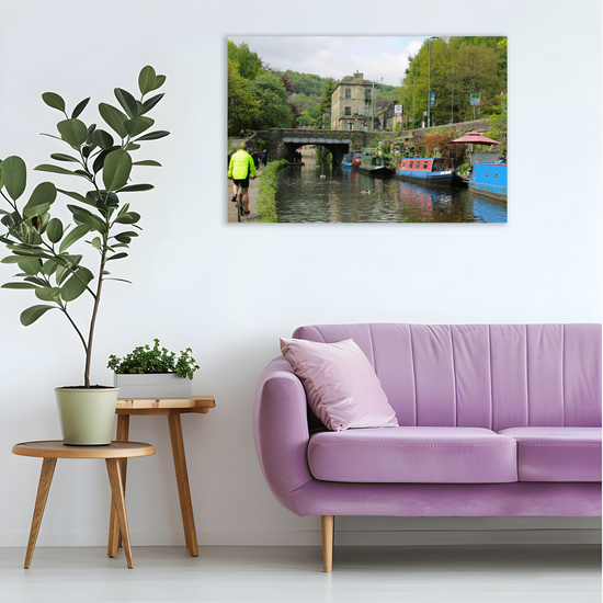 Giclée Mounted Wall Art Prints. Hebden Bridge. The Rochdale Canal. West Yorkshire. England.