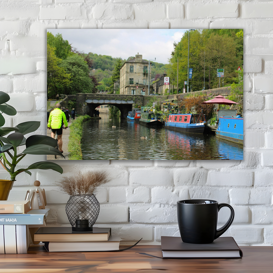 Giclée Mounted Wall Art Prints. Hebden Bridge. The Rochdale Canal. West Yorkshire. England.