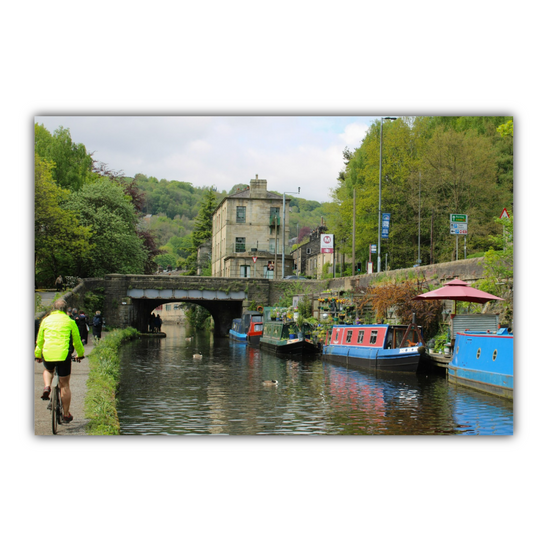 Giclée Mounted Wall Art Prints. Hebden Bridge. The Rochdale Canal. West Yorkshire. England.