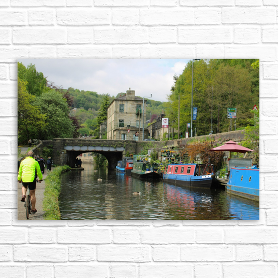 Giclée Mounted Wall Art Prints. Hebden Bridge. The Rochdale Canal. West Yorkshire. England.