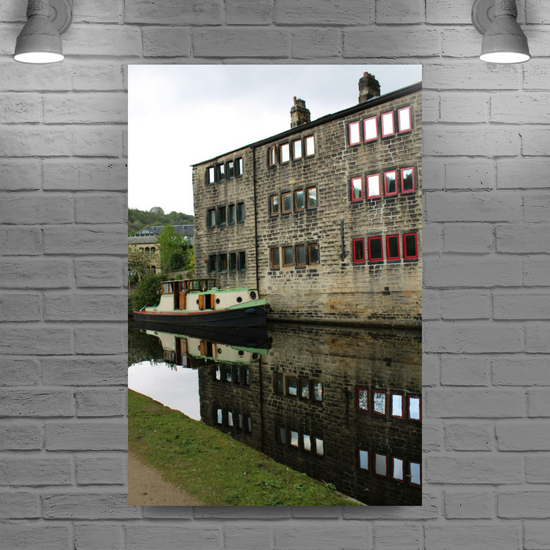 Giclée Mounted Wall Art Prints. Hebden Bridge. The Rochdale Canal. West Yorkshire. England.