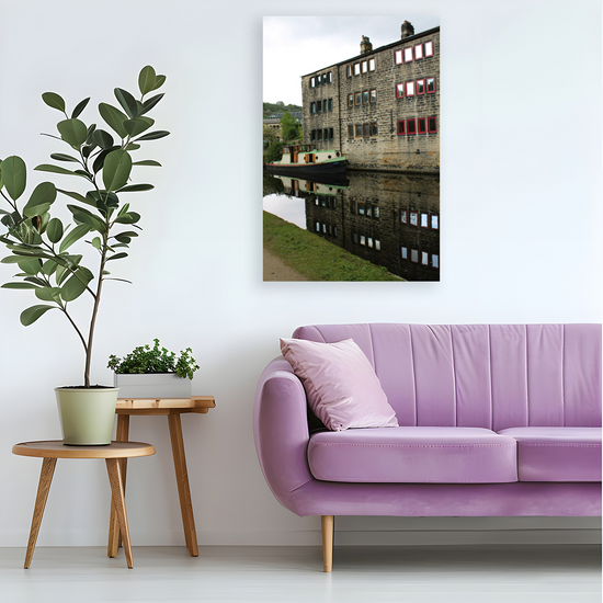 Giclée Mounted Wall Art Prints. Hebden Bridge. The Rochdale Canal. West Yorkshire. England.