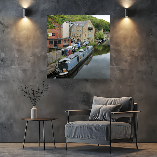 Giclée Mounted Wall Art Prints. Hebden Bridge. The Rochdale Canal. West Yorkshire. England.