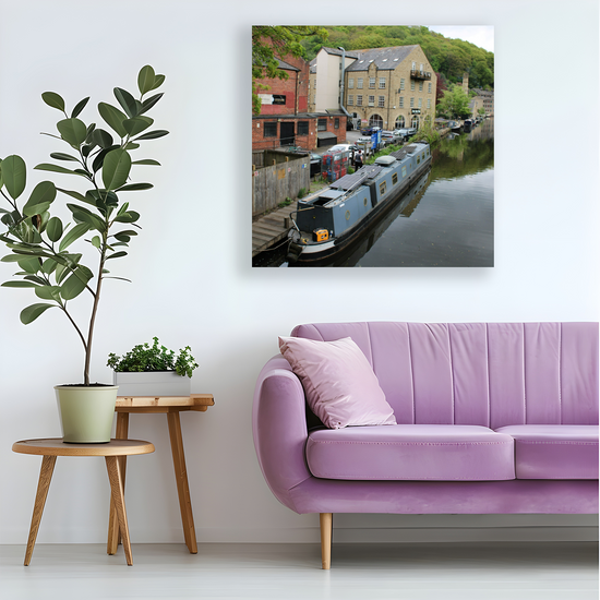 Giclée Mounted Wall Art Prints. Hebden Bridge. The Rochdale Canal. West Yorkshire. England.