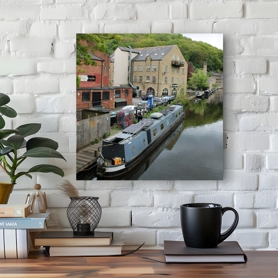 Giclée Mounted Wall Art Prints. Hebden Bridge. The Rochdale Canal. West Yorkshire. England.