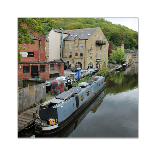 Giclée Mounted Wall Art Prints. Hebden Bridge. The Rochdale Canal. West Yorkshire. England.
