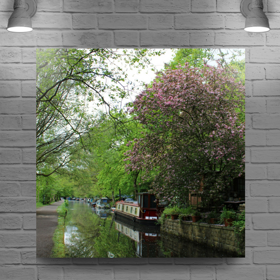 Giclée Mounted Wall Art Prints. Hebden Bridge. The Rochdale Canal. West Yorkshire. England.