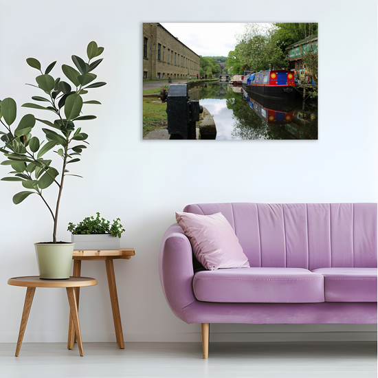 Giclée Mounted Wall Art Prints. Hebden Bridge. The Rochdale Canal. West Yorkshire. England.