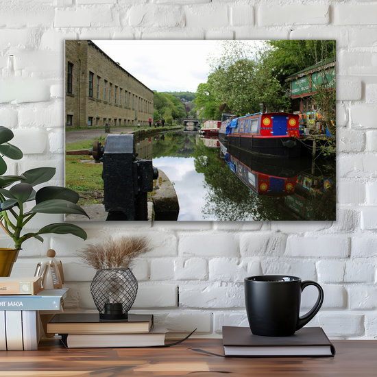 Giclée Mounted Wall Art Prints. Hebden Bridge. The Rochdale Canal. West Yorkshire. England.