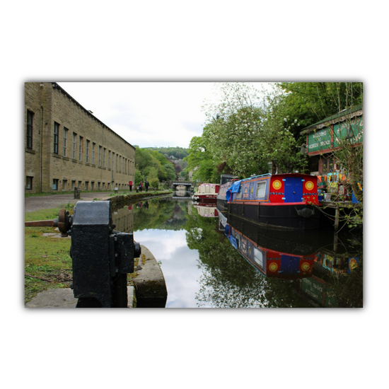Giclée Mounted Wall Art Prints. Hebden Bridge. The Rochdale Canal. West Yorkshire. England.