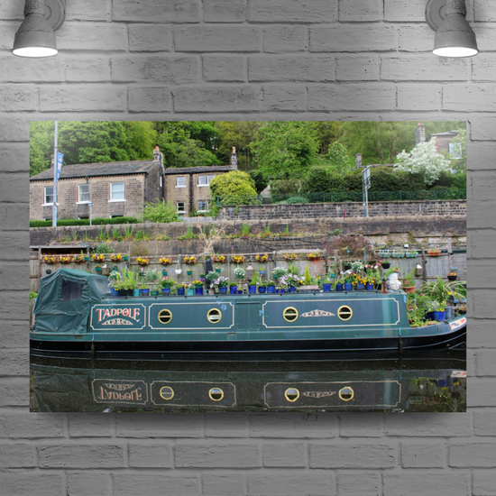 Giclée Mounted Wall Art Prints. Hebden Bridge. The Rochdale Canal. West Yorkshire. England.