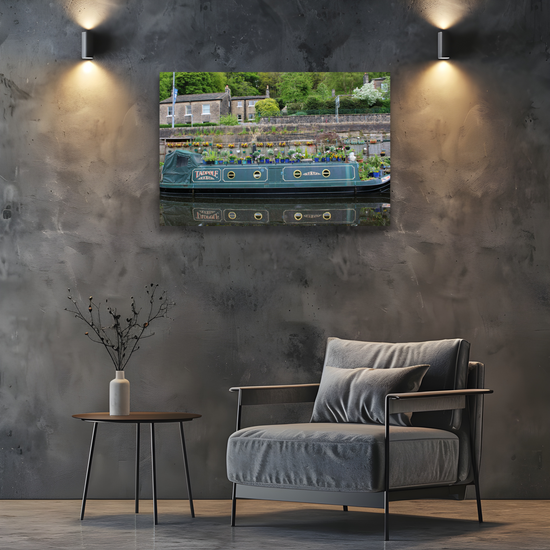 Giclée Mounted Wall Art Prints. Hebden Bridge. The Rochdale Canal. West Yorkshire. England.