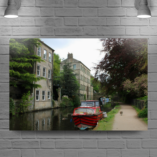 Giclée Mounted Wall Art Prints. Hebden Bridge. The Rochdale Canal. West Yorkshire. England.