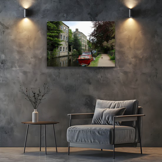 Giclée Mounted Wall Art Prints. Hebden Bridge. The Rochdale Canal. West Yorkshire. England.