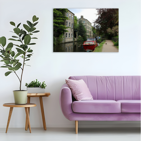 Giclée Mounted Wall Art Prints. Hebden Bridge. The Rochdale Canal. West Yorkshire. England.