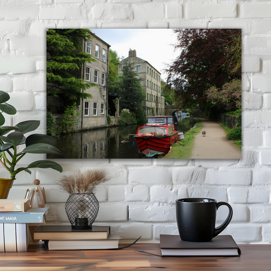 Giclée Mounted Wall Art Prints. Hebden Bridge. The Rochdale Canal. West Yorkshire. England.