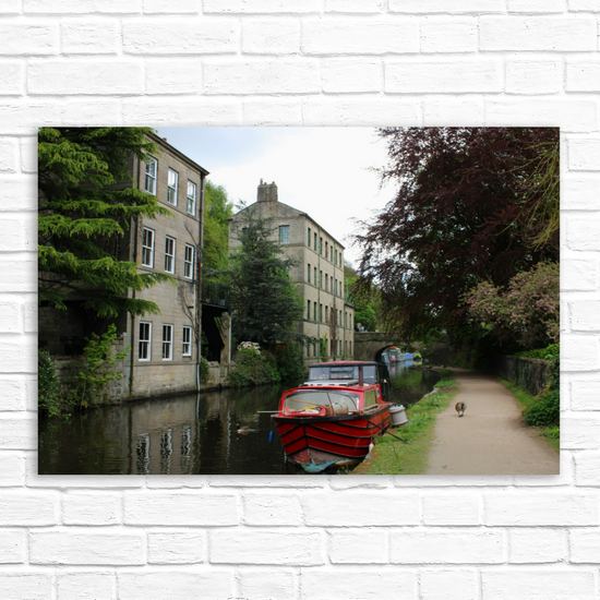 Giclée Mounted Wall Art Prints. Hebden Bridge. The Rochdale Canal. West Yorkshire. England.