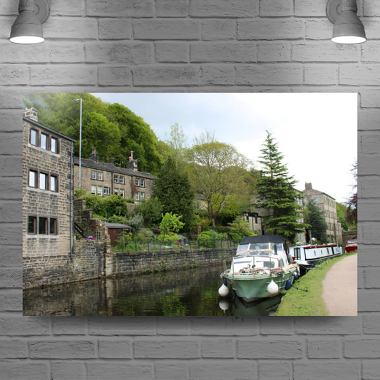 Giclée Mounted Wall Art Prints. Hebden Bridge. The Rochdale Canal. West Yorkshire. England.