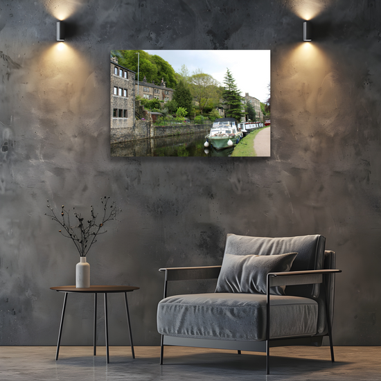 Giclée Mounted Wall Art Prints. Hebden Bridge. The Rochdale Canal. West Yorkshire. England.