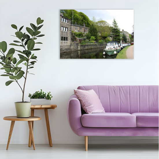 Giclée Mounted Wall Art Prints. Hebden Bridge. The Rochdale Canal. West Yorkshire. England.