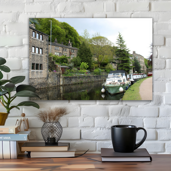 Giclée Mounted Wall Art Prints. Hebden Bridge. The Rochdale Canal. West Yorkshire. England.