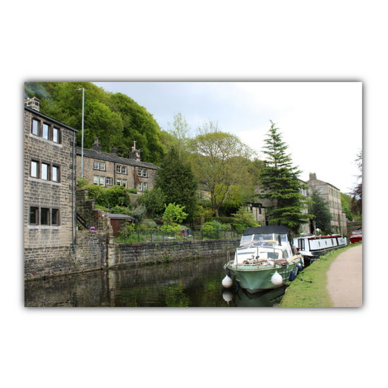Giclée Mounted Wall Art Prints. Hebden Bridge. The Rochdale Canal. West Yorkshire. England.