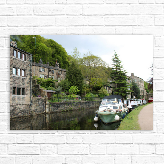 Giclée Mounted Wall Art Prints. Hebden Bridge. The Rochdale Canal. West Yorkshire. England.