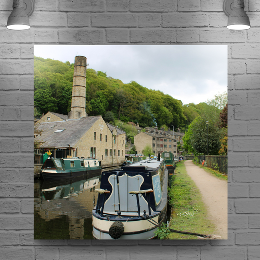 Giclée Mounted Wall Art Prints. Hebden Bridge. The Rochdale Canal. West Yorkshire. England.