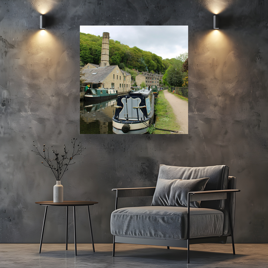 Giclée Mounted Wall Art Prints. Hebden Bridge. The Rochdale Canal. West Yorkshire. England.