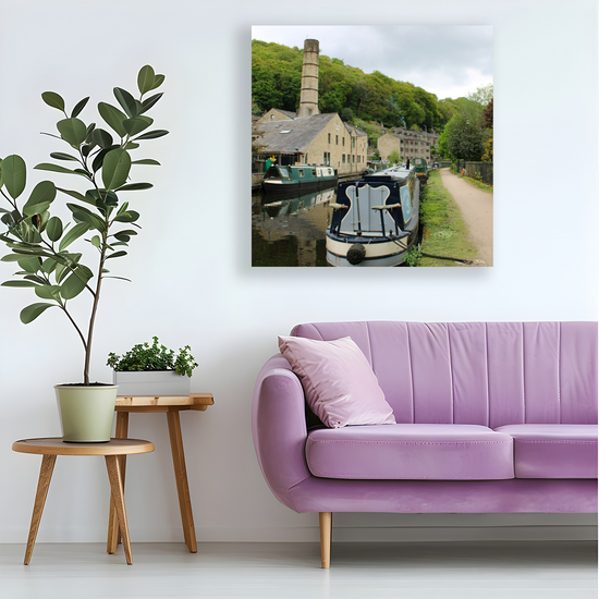 Giclée Mounted Wall Art Prints. Hebden Bridge. The Rochdale Canal. West Yorkshire. England.
