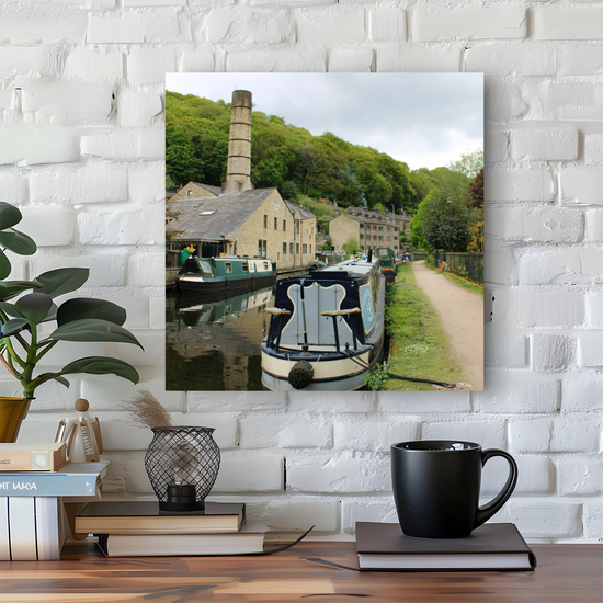 Giclée Mounted Wall Art Prints. Hebden Bridge. The Rochdale Canal. West Yorkshire. England.