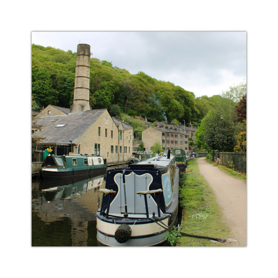 Giclée Mounted Wall Art Prints. Hebden Bridge. The Rochdale Canal. West Yorkshire. England.