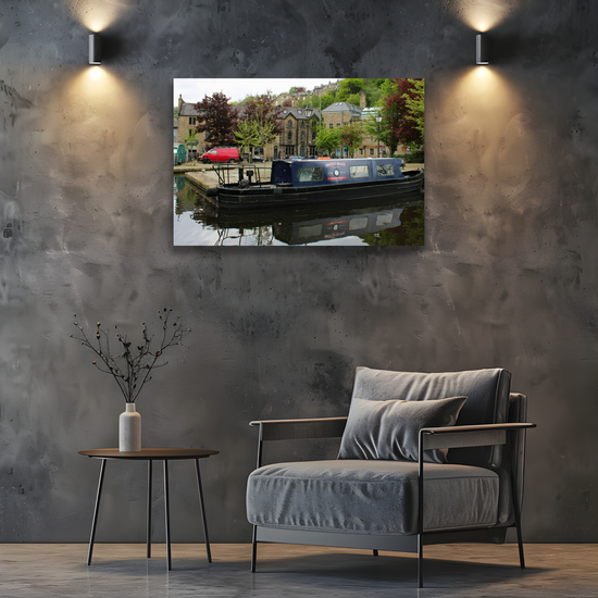 Giclée Mounted Wall Art Prints. Hebden Bridge. The Rochdale Canal. West Yorkshire. England.