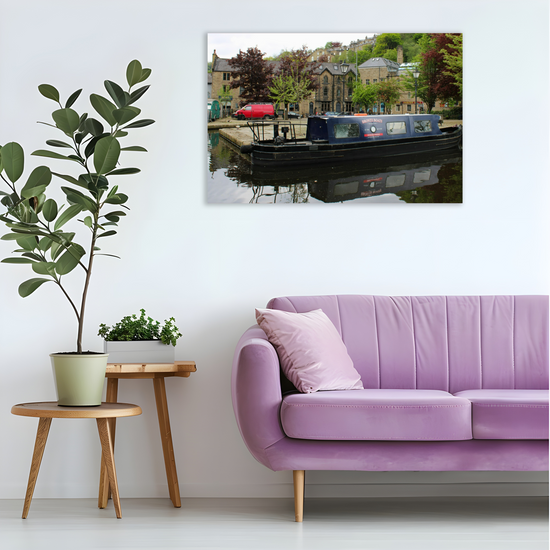 Giclée Mounted Wall Art Prints. Hebden Bridge. The Rochdale Canal. West Yorkshire. England.