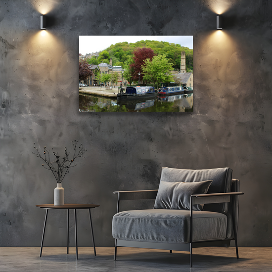 Giclée Mounted Wall Art Prints. Hebden Bridge. The Rochdale Canal. West Yorkshire. England.