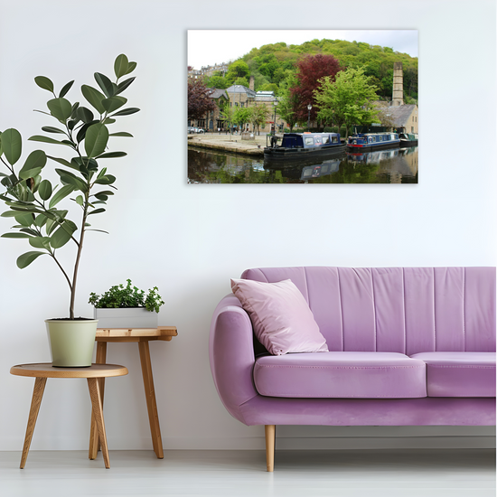 Giclée Mounted Wall Art Prints. Hebden Bridge. The Rochdale Canal. West Yorkshire. England.