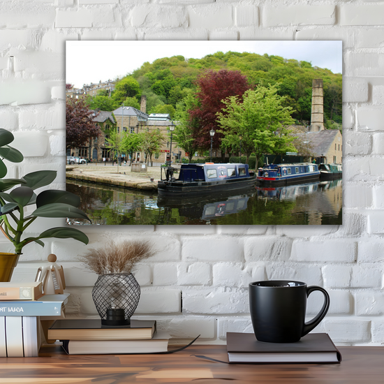 Giclée Mounted Wall Art Prints. Hebden Bridge. The Rochdale Canal. West Yorkshire. England.