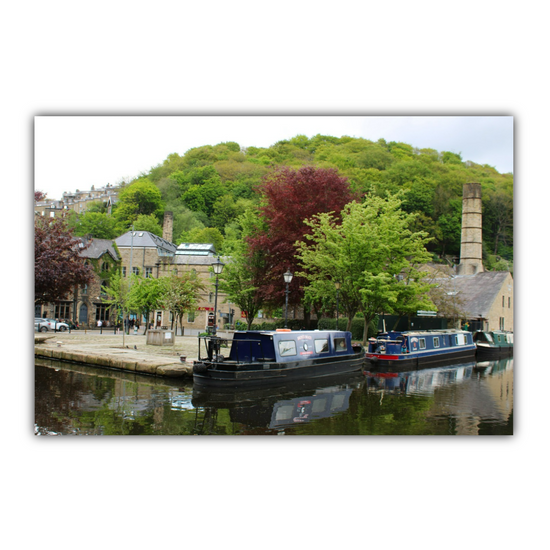 Giclée Mounted Wall Art Prints. Hebden Bridge. The Rochdale Canal. West Yorkshire. England.