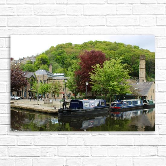 Giclée Mounted Wall Art Prints. Hebden Bridge. The Rochdale Canal. West Yorkshire. England.