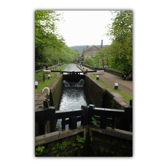 Giclée Mounted Wall Art Prints. Hebden Bridge. The Rochdale Canal. West Yorkshire. England.