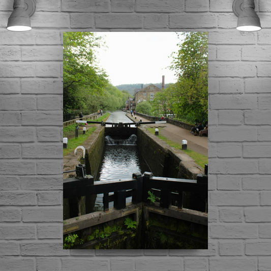 Giclée Mounted Wall Art Prints. Hebden Bridge. The Rochdale Canal. West Yorkshire. England.