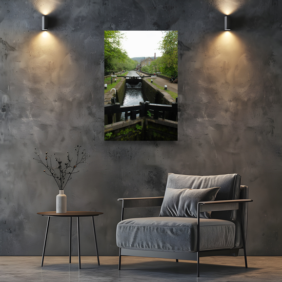 Giclée Mounted Wall Art Prints. Hebden Bridge. The Rochdale Canal. West Yorkshire. England.