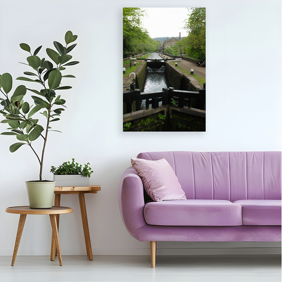 Giclée Mounted Wall Art Prints. Hebden Bridge. The Rochdale Canal. West Yorkshire. England.