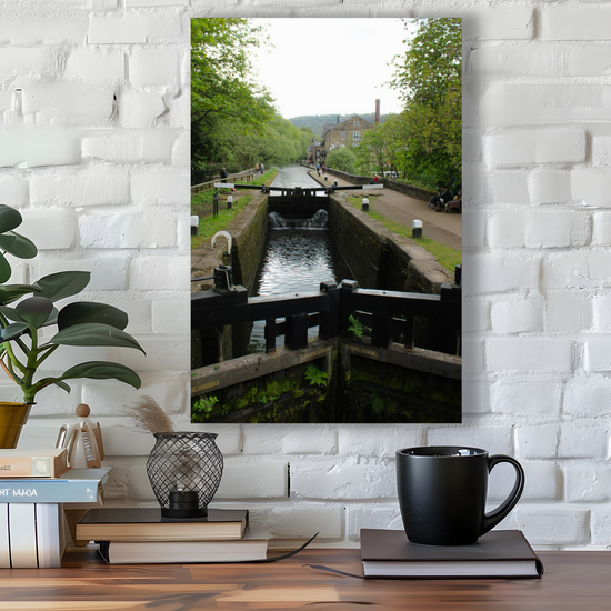 Giclée Mounted Wall Art Prints. Hebden Bridge. The Rochdale Canal. West Yorkshire. England.