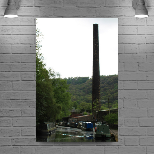 Giclée Mounted Wall Art Prints. Hebden Bridge. The Rochdale Canal. West Yorkshire. England.