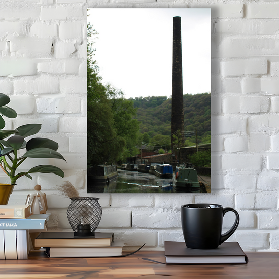 Giclée Mounted Wall Art Prints. Hebden Bridge. The Rochdale Canal. West Yorkshire. England.