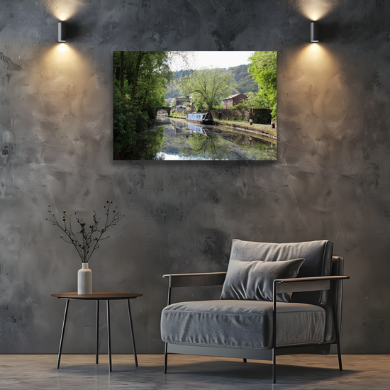 Giclée Mounted Wall Art Prints. Hebden Bridge. The Rochdale Canal. West Yorkshire. England.